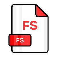 An amazing vector icon of FS file, editable design