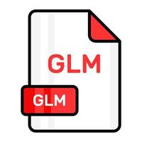 An amazing vector icon of GLM file, editable design