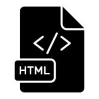 un increíble vector icono de html archivo, editable diseño