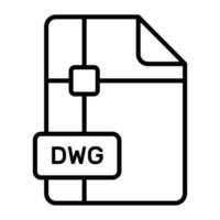 An amazing vector icon of DWG file, editable design