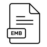 An amazing vector icon of EMB file, editable design