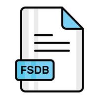 An amazing vector icon of FSDB file, editable design