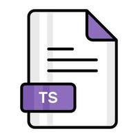 An amazing vector icon of TS file, editable design