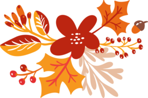 otoño lujo floral elegante elemento ilustración png