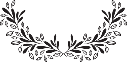 main dessiner couronne floral ancien laurier frontière illustration png