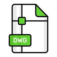 An amazing vector icon of DWG file, editable design