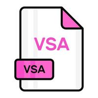 An amazing vector icon of VSA file, editable design