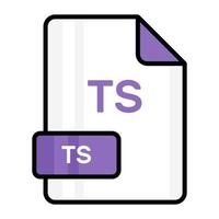 An amazing vector icon of TS file, editable design