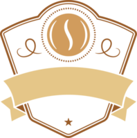 café luxe badge élégant café rétro logo illustration png