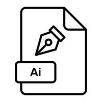 An amazing vector icon of AI file, editable design