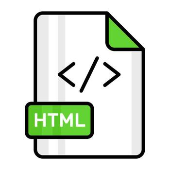 An amazing vector icon of HTML file, editable design