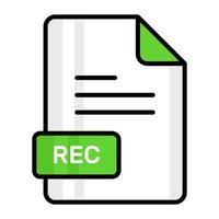 An amazing vector icon of REC file, editable design