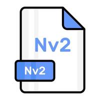 An amazing vector icon of Nv2 file, editable design