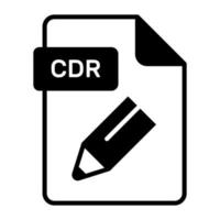 un increíble vector icono de cdr archivo, editable diseño