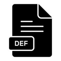 An amazing vector icon of DEF file, editable design