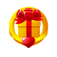 Gift box icon for game UI. Award icon. Receiving rewards in the 2D game. png