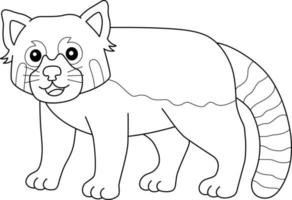 Red Panda Isolated Coloring Page for Kids vector