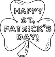 Happy Saint Patricks Day Isolated Coloring Page vector