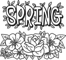 Spring Butterfly Flower Isolated Coloring Page vector