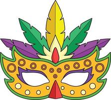 mardi gras mascara cartoon color clipart vector