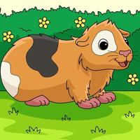 Guinea Pig Animal Colored Cartoon Illustration vector