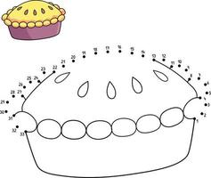 Dot To Dot Thanksgiving Pie Feast Isolated Coloring Page vector