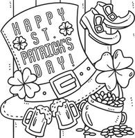 Happy Saint Patricks Day Leprechaun Hat Coloring vector