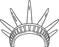 Statue of Liberty Crown Isolated Coloring Page vector