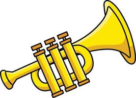 Mardi Gras Trumpet Cartoon Colored Clipart vector
