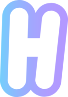 süß Hände zeichnen Alphabet Brief Gliederung im Gradient Blau und lila png