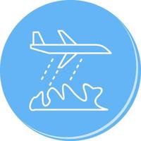 icono de vector de avión de bombero único