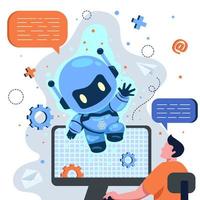 Chatbot Illustration Concept vector