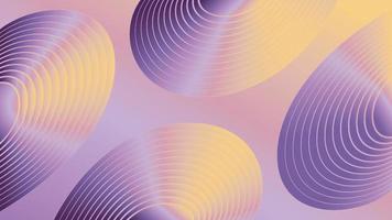 Retro geometric rounded shape with orange purple color gradient. Abstract background design template vector