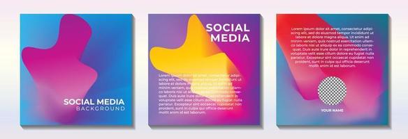 Colorful Abstract Blend Background Design Template for Social Media Post. Suitable for Your Branding or Marketing Business. Yellow Blue Magenta Purple Violet Gradation Color. vector