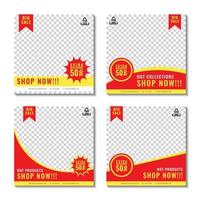 Editable Corporate Social Media Post Template. Elegant Sale and Promotional Web Banner. Red and Yellow Color Theme Flyer Design. Suitable for Your Business. Anyone can use This Design Easily. vector