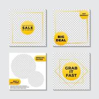 Editable Social Media Post Template. Elegant Sale and Discount Promo Web Banner. White and Yellow Orange Gradation Color Theme. Clean and Simple Flyer Design. Anyone can use This Design Easily vector