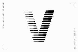 Monogram letter v abstract modern lines art logo vector