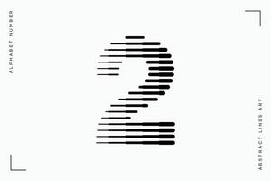 Number two abstract modern lines art vector