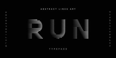 Abstract modern line art alphabet font set vector