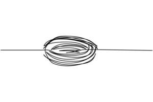 vector illustration of single continuous line nest