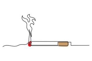 vector ilustración de un soltero continuo línea cigarrillo