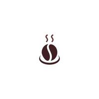 hot coffee bean logo design vector