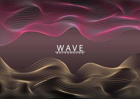 Abstract background dynamic line wave on gradient background vector illustration.