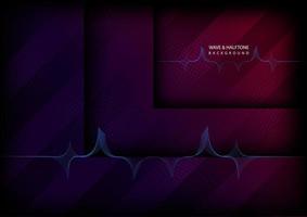 Abstract wave and half-tone background. Element for design. Stylized line art. Vector Illustration.