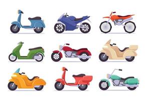 motocicleta y scooter aislado vector ilustración