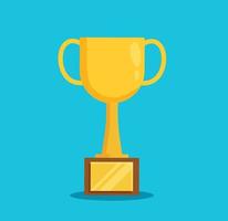 golden trophy winner cup isolated vector illustration