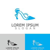 Women shoes logo design High heel fashion icon template vector for business store