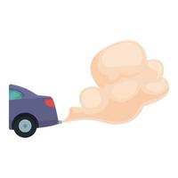 Car smoke emission icon cartoon vector. Traffic gas vector