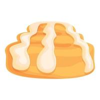 Danish cinnamon roll bun icon cartoon vector. Pastry food vector