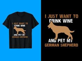 German Shepherd T-Shirt Design vector